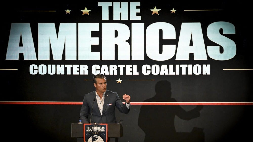 US Defense Secretary Pete Hegseth speaks during a forum of the Americas Counter Cartel Coalition in Panama City on August 12, 2026. (Photo: AFP)