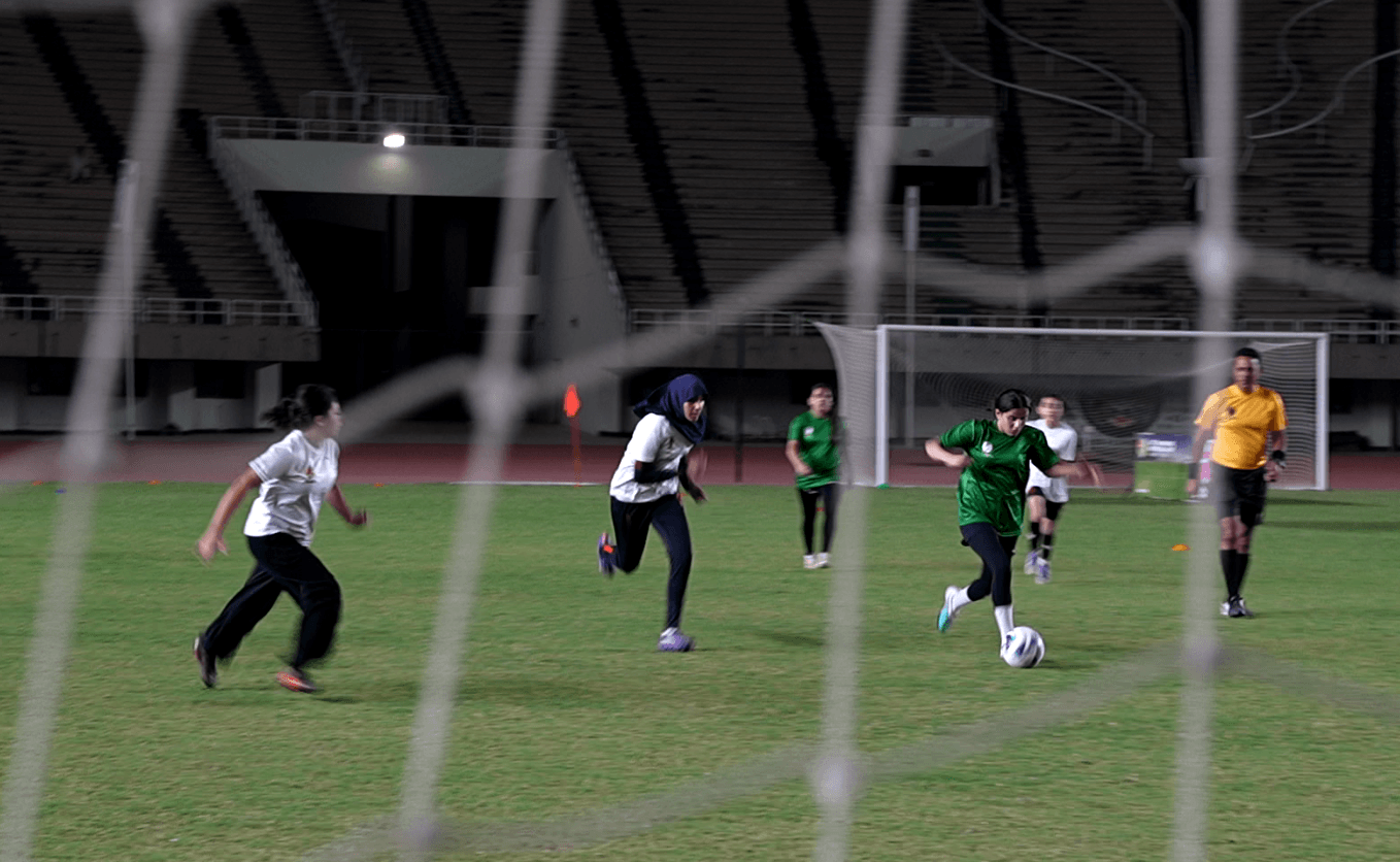 Club teams compete during the “Women in Play: Ramzan Football Festival” organized by the Pakistan Football Federation on International Women’s Day at Jinnah Stadium in Islamabad, March 8 (Pakistan TV Digital)