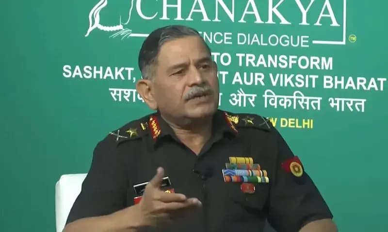 Indian army chief General Upendra Dwivedi speaks at a defense conference in New Delhi, India, on November 17, 2025. (File photo: X/@ANI)