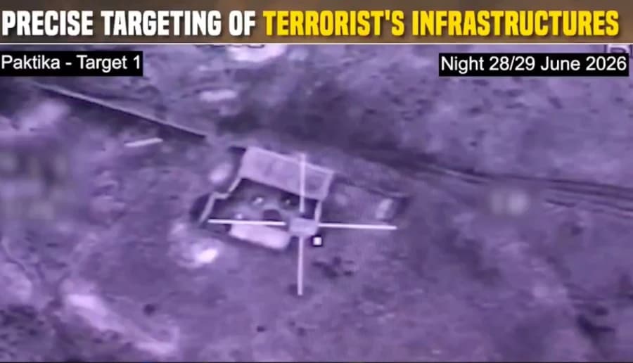 Screengrab from the footage shared by Pakistan's Information Minister Attaullah Tarar showing strikes conducted in Paktika against terrorist camps. (Screengrab: X/TararAttaullah)