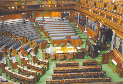 A view of the lower house of the Indian Parliament, Lok Sabha, chamber. (Digital Sansad Media Gallery)