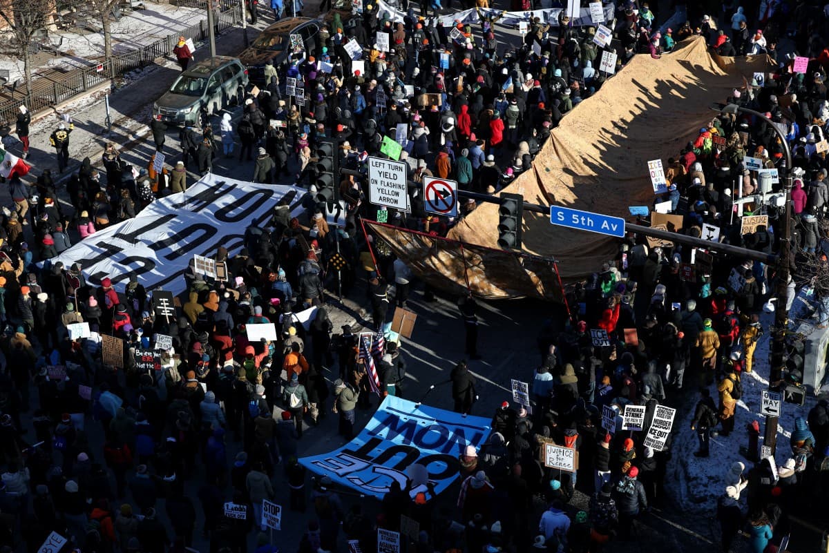 Thousands rally in Minneapolis as immigration anger boils