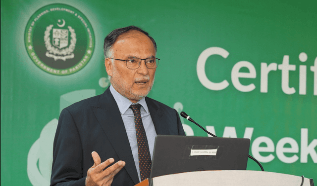File photo: Minister for Planning, Development & Special Initiatives of Pakistan, Ahsan Iqbal Chaudhary. (X/@betterpakistan)
