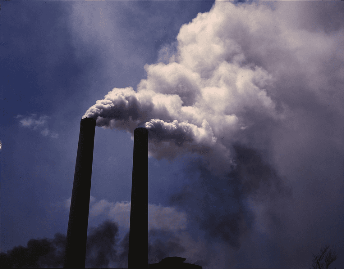 Smoke Stacks. (Library of Congress, Prints & Photographs Division, Farm Security Administration/Office of War Information Color Photographs.)