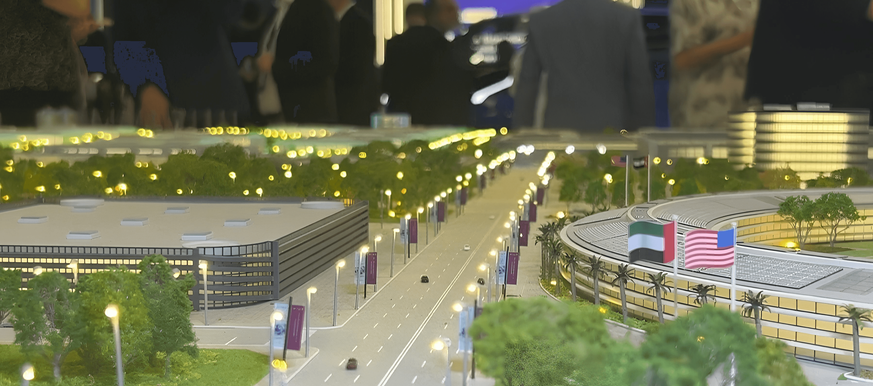 Model of the construction site for the artificial intelligence (AI) campus the United Arab Emirates is building in the desert. (AFP)