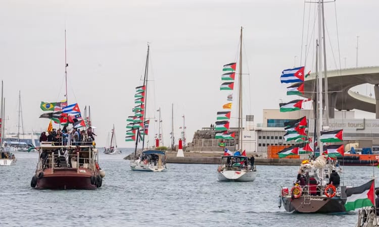 175 activists aboard 20 ships from an aid-laden flotilla bound for Gaza (File Photo: BSS)