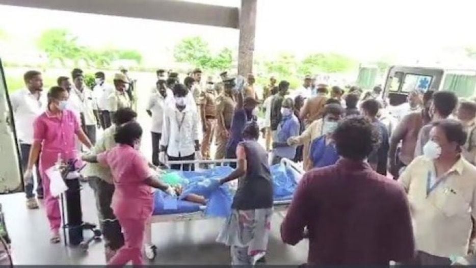 Ammonia gas leak in Tamil Nadu seafood processing uni. (Photo: Preeti Mahapatra X account)