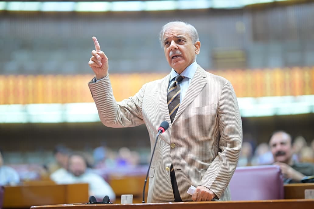 Pakistan Prime Minister Shehbaz Sharif addressing the Budget Session of the National Assembly in Islamabad on June 13, 2026. (PMO)