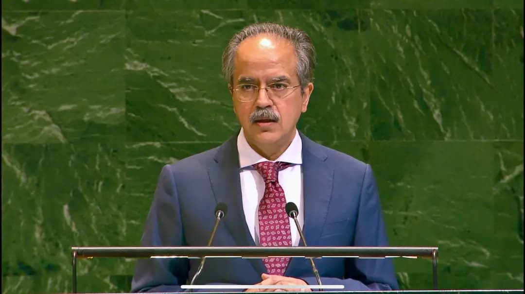 Ambassador Asim Iftikhar Ahmad, Permanent Representative of Pakistan to the UN, at the Tenth Emergency Special Session of the General Assembly on the Situation in Palestine (17 June 2025).