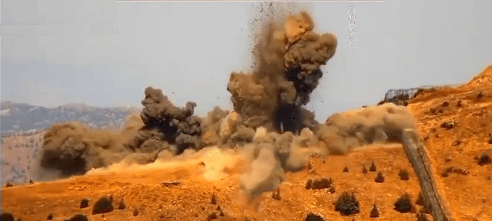 Pakistan military destroyed an Afghan Taliban post near Shawal valley in South Waziristan, in northwestern Pakistan on March 9, 2026. (Radio Pakistan)