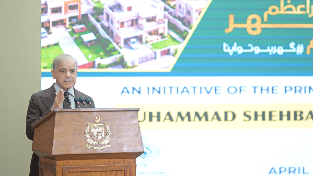 Prime Minister Shehbaz Sharif addresses the launching ceremony of PM Apna Ghar Program in Islamabad, April 30, 2026. (File photo: X/@PakPMO)