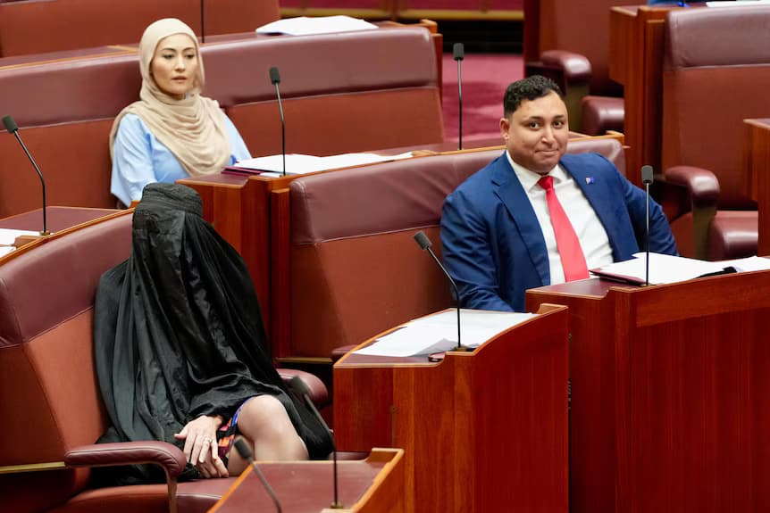 Australia suspends senator following Islamophobic burqa stunt