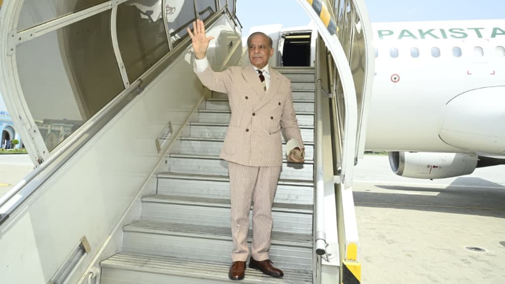 Pakistan Prime Minister Shehbaz Sharif departs for Bishkek, Kygyzstan for his three day official visit from Lahore on August 31, 2026. (PMO)
