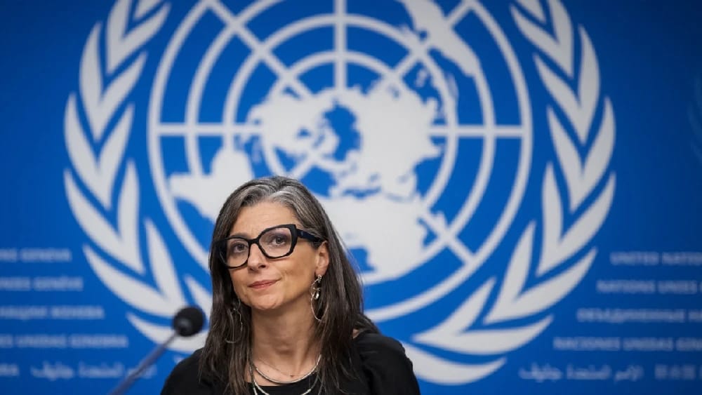 United Nations (UN) Special Rapporteur on the occupied Palestinian territories Francesca Albanese looks on at the end of a press conference on the human rights situation in Gaza in Geneva on September 15, 2025. (Photo: AFP/File)