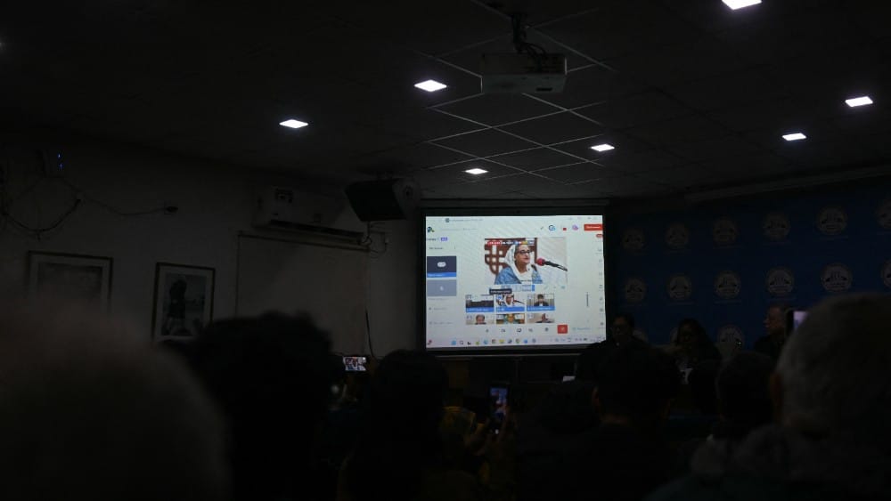 Bangladesh's former prime minister Sheikh Hasina addresses the media virtually in New Delhi on January 23, 2026. (AFP/File)