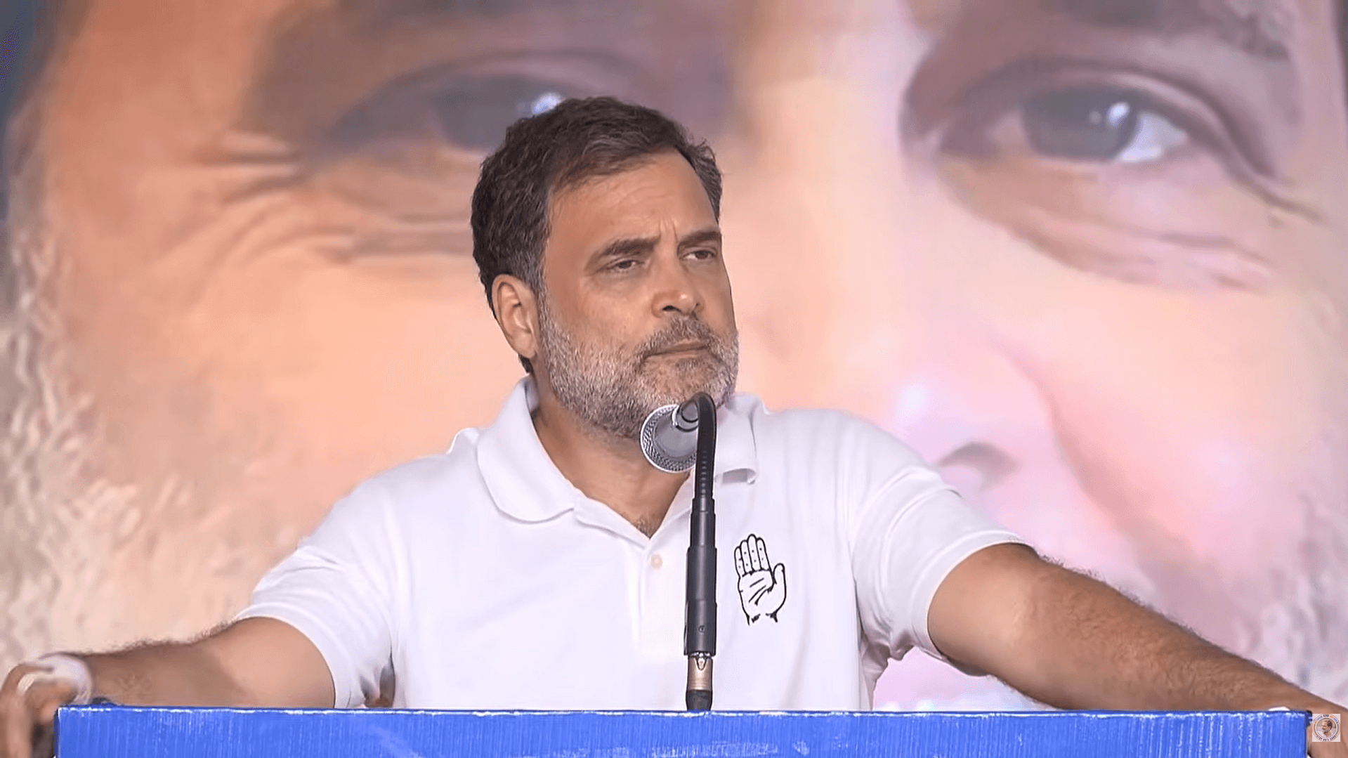 Indian Opposition Leader Rahul Gandhi addressing the public at a rally in Ranipet on April 18, 2026, ahead of the Tamil Nadu assembly election. (Indian National Congress/YouTube)