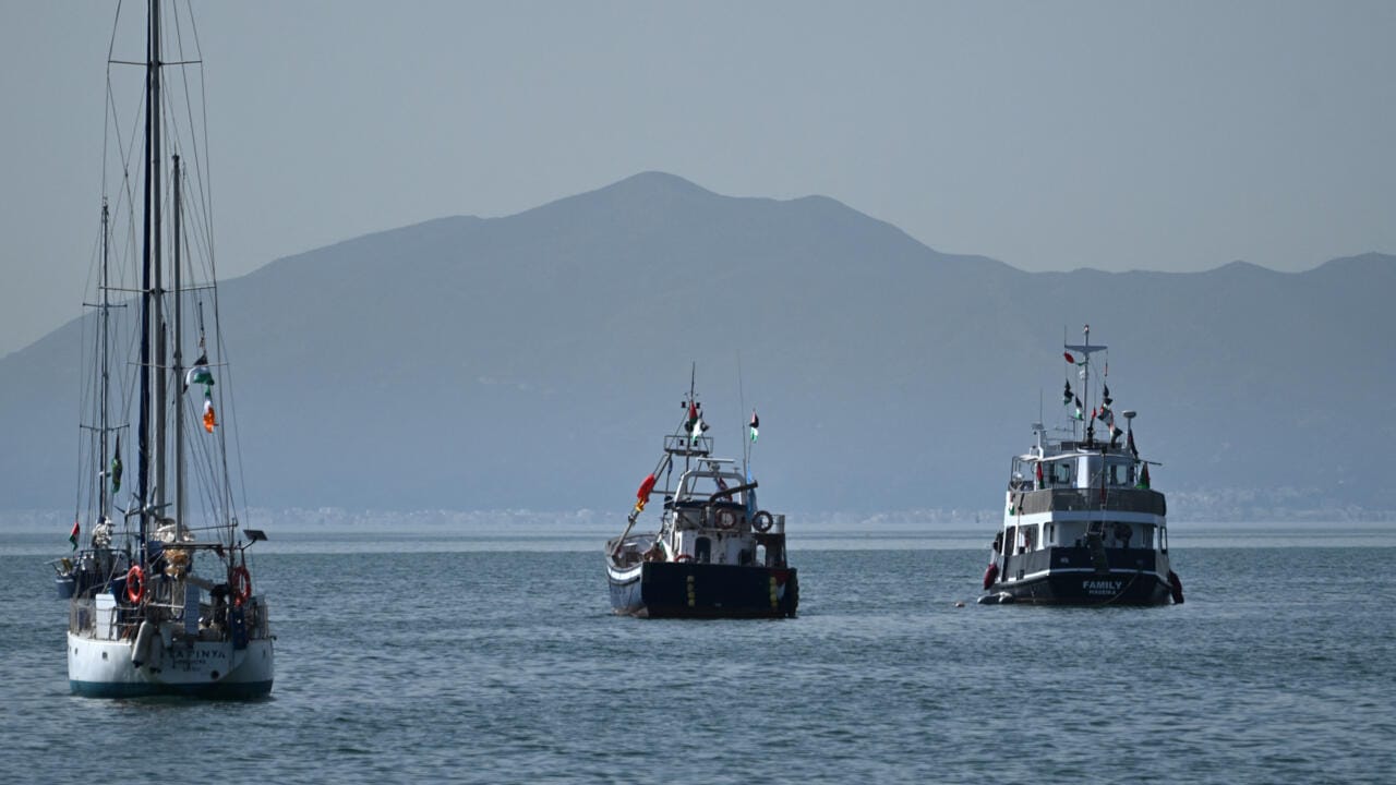 Activists say Gaza aid flotilla attacked by 'multiple drones'
