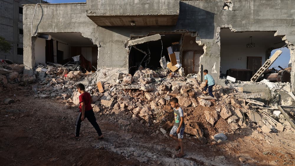 Palestinians inspect a family home destroyed by the Israel army following a military operation in the Israel-occupied West Bank village of Aqraba, south of the city of Nablus on September 8, 2026.(AFP)