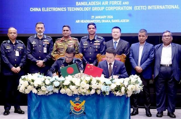 Bangladesh Air Force (BAF) and China Electronics Technology Group Corporation International (CETC) at the BAF Headquarters in Dhaka Cantonment (BSS)