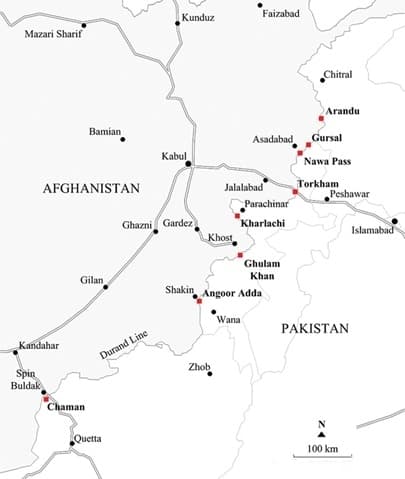 Pakistan-Afghanistan border map