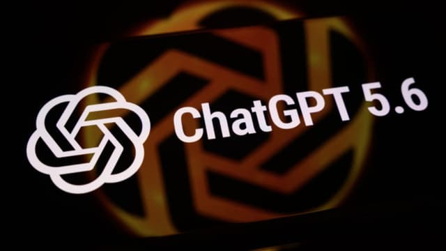 The ChatGPT 5.6 logo is displayed on a smartphone screen with the company logo in the background in Creteil, France, on June 29, 2026. OpenAI announces the release of the latest update to its flagship language model. (AFP)