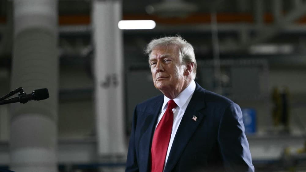 US President Donald Trump delivers remarks at General Motors’ Milford Proving Ground in Milford, Michigan, on July 27, 2026. (Photo: AFP)