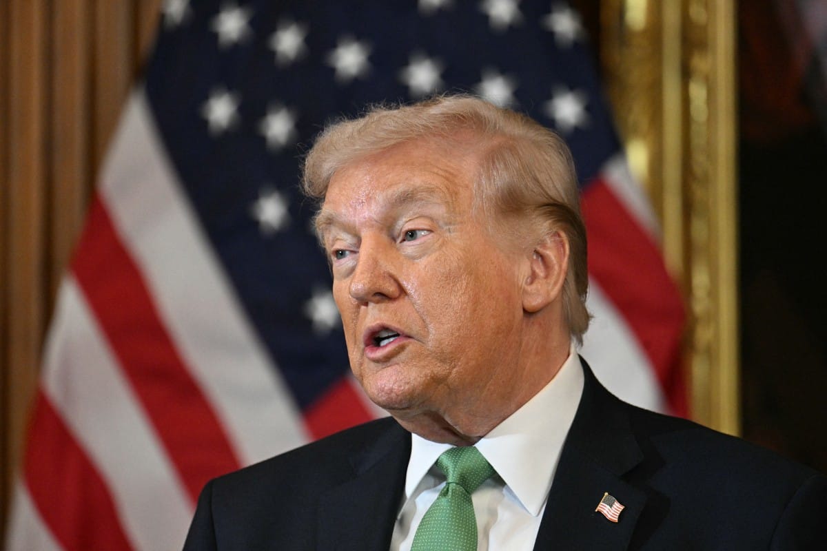 US President Donald Trump speaks during a Friends of Ireland luncheon on Capitol Hill in Washington, DC on March 17, 2026. (Photo by Jim WATSON / AFP)