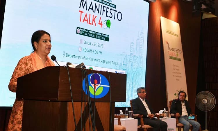 Adviser Syeda Rizwana Hasan spoke at an event at the Department of Environment (DoE) in Agargaon, Dhaka (BSS)