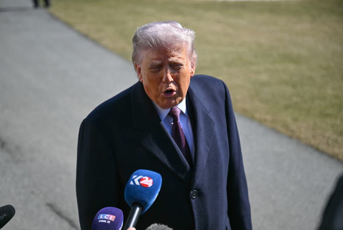 US President Donald Trump speaks to the press before boarding Marine One as he departs from the South Lawn of the White House for Texas in Washington, DC, on February 27, 2026. (Photo: AFP)