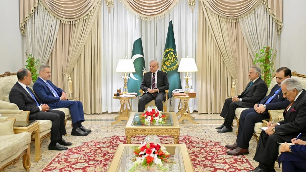 Foreign Minister of Turkiye Hakan Fidan and Foreign Minister of Egypt Badr Abdelatty call on Prime Minister Shehbaz Sharif during a meeting in Islamabad on March 29, 2026. (Photo: X/@PakPMO)