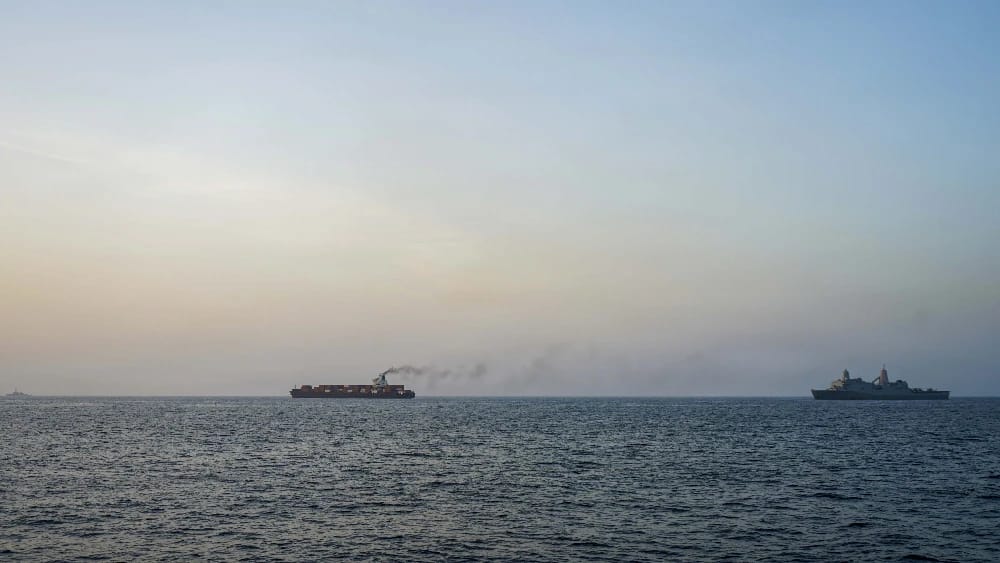 Distant view of Iranian-flagged cargo vessel MV Touska in the Arabian Sea. (Photo: CENTCOM/File)
