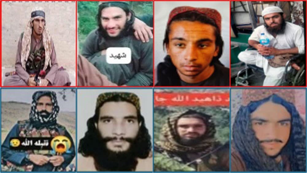 A collage of pictures of some Afghan nationals killed for terrorist activities inside Pakistan since 2022. (Photo: Pakistan TV Digital)