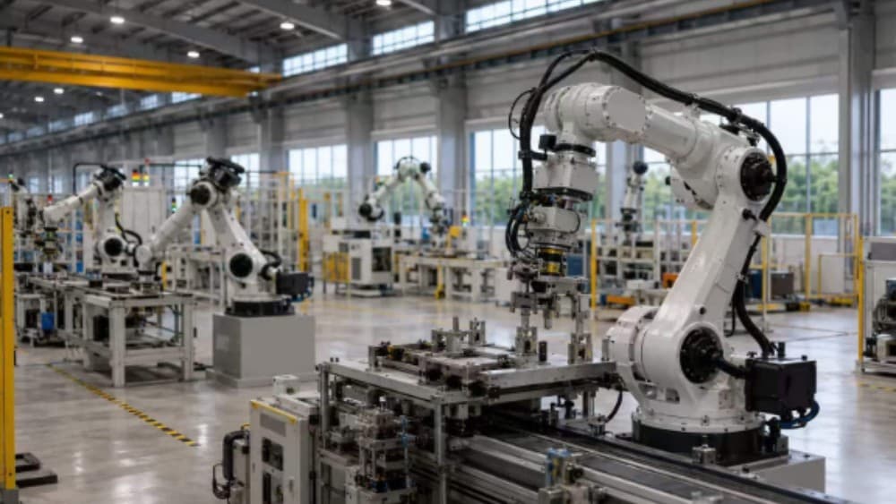 A Pakistani maker of AI-based garment inspection systems says it can now build most of its inspection system at home. The precision parts inside an industrial robot are another matter, and its founder says Chinese partners could help close that gap (Photo