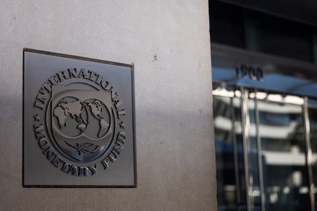 A view of the International Monetary Fund headquarters building in Washington, DC on October 20, 2024 ahead of the 2024 IMF/World Bank Annual Meetings. (AFP)