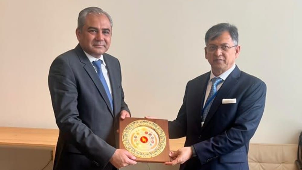 Federal Minister for Interior, Mohsin Naqvi, met with Bangladesh's Minister of Home Affairs, Salahuddin Ahmed, on the sidelines of UNCOPS2026 (X/@PakistanUN_NY)