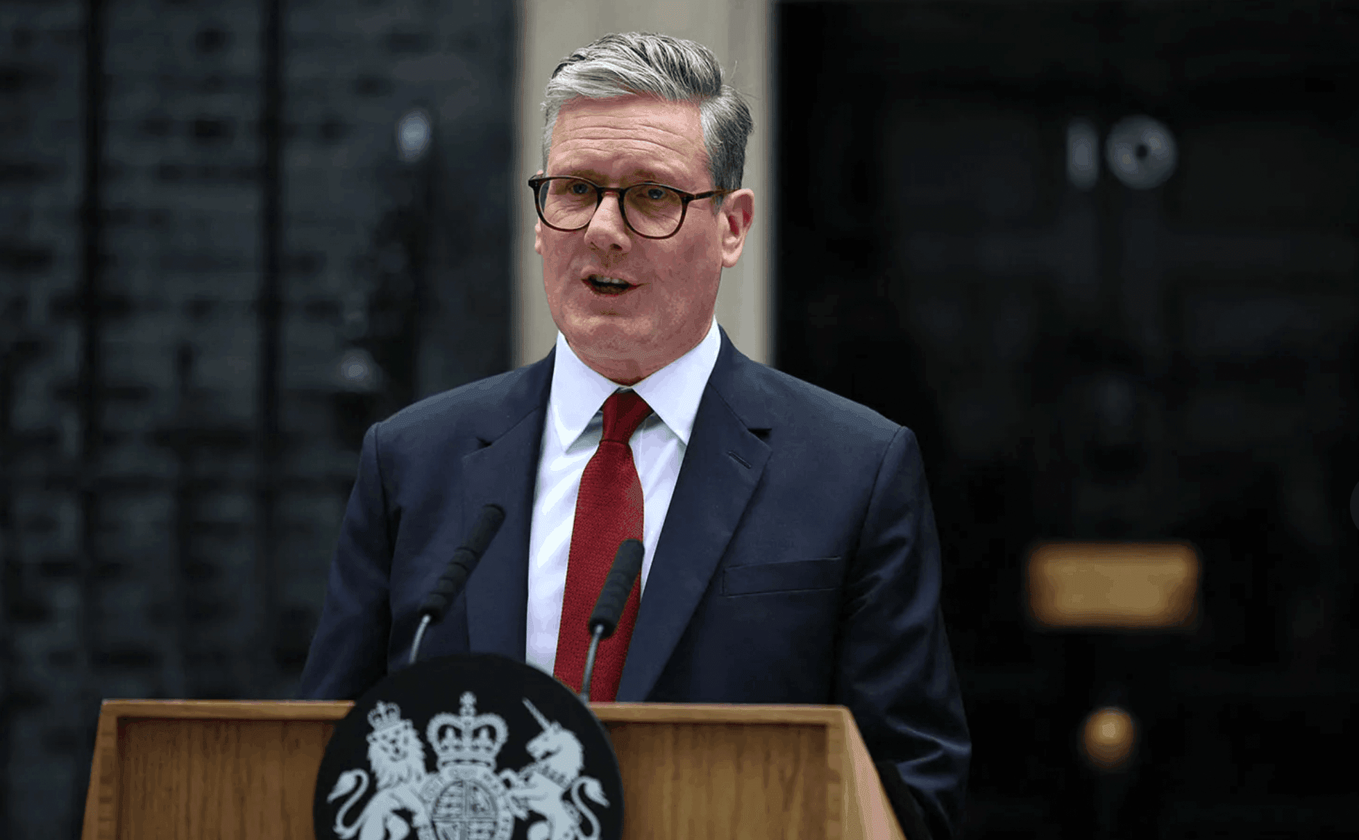 British Prime Minister Keir Starmer Keir Starmer delivering his first address as prime minister of the United Kingdom, 10 Downing Street, London, July 5, 2024. (FILE/Encyclopedia Britannica)