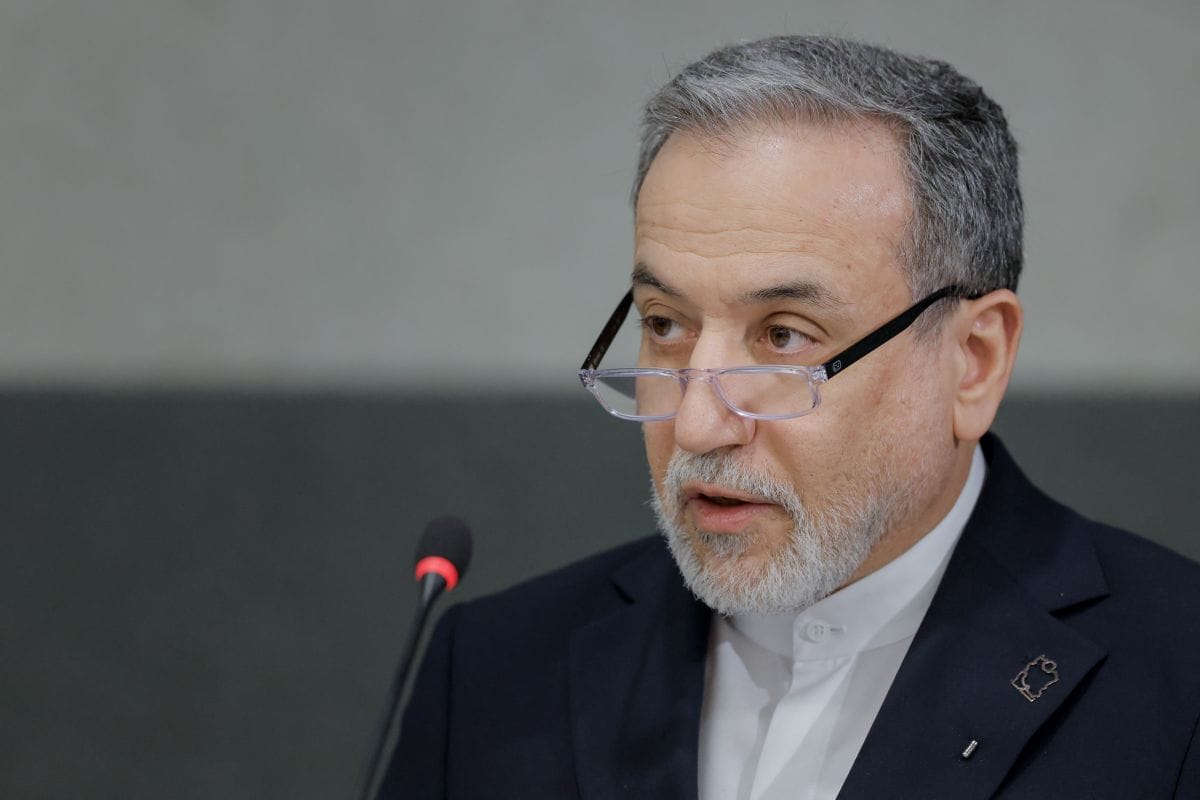 Iran's Foreign Minister Abbas Araghchi delivers a speech during a session of the United Nations Conference on Disarmament, on the sideline of a second round of US-Iranian talks on February 17, 2026. (AFP)