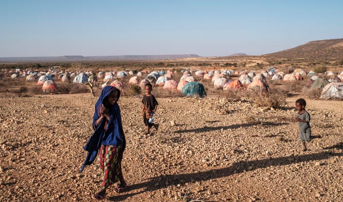 FILE PHOTO - Internally displaced children play at Berley Camp, 20 kilometres from the city of Gode, Ethiopia, on January 10, 2023. (AFP)